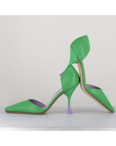 Escarpins en Cuir Holly Cris verts - Talon 8.5 cm