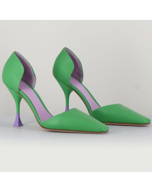 Escarpins en Cuir Holly Cris verts - Talon 8.5 cm