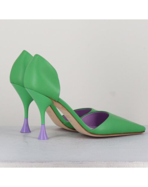 Escarpins en Cuir Holly Cris verts - Talon 8.5 cm