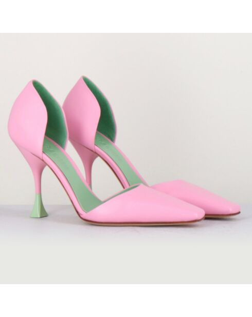 Escarpins en Cuir Holly Cris roses - Talon 8.5 cm