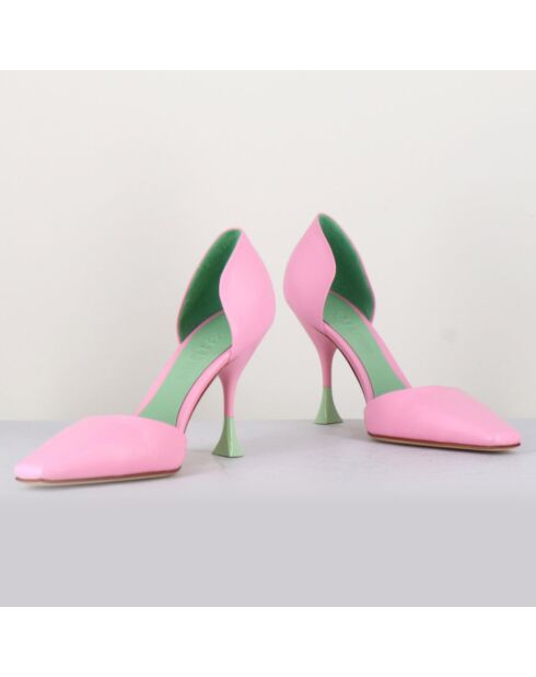 Escarpins en Cuir Holly Cris roses - Talon 8.5 cm