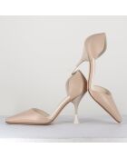 Escarpins en Cuir Holly Cris beiges - Talon 8.5 cm