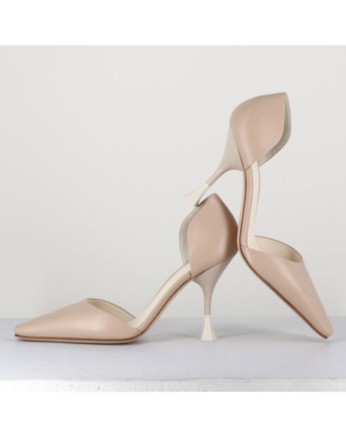 Escarpins en Cuir Holly Cris beiges - Talon 8.5 cm