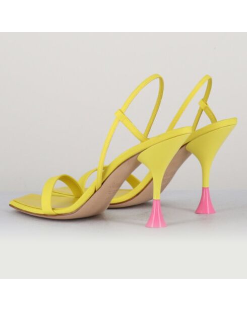 Gelbe Ledersandalen Ischia Kimi mit 9,5 cm Absatz