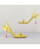 Gelbe Ledersandalen Ischia Kimi mit 9,5 cm Absatz