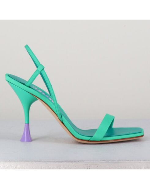 Sandales en Cuir Ischia Kimi vertes - Talon 9.5 cm