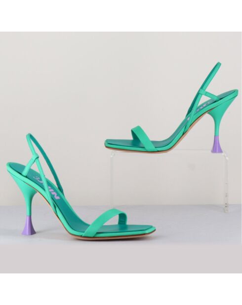 Sandales en Cuir Ischia Kimi vertes - Talon 9.5 cm