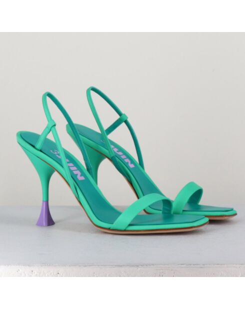 Sandales en Cuir Ischia Kimi vertes - Talon 9.5 cm