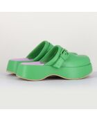 Lipari Cat Leder-Clogs, 5 cm Absatz, Grün