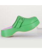 Lipari Cat Leder-Clogs, 5 cm Absatz, Grün