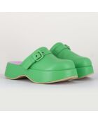 Lipari Cat Leder-Clogs, 5 cm Absatz, Grün