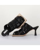 Mules de piel negra Mayte - Tacón 7 cm