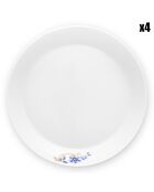 4 Assiettes creuses en Porcelaine Royal Stripes bleues -  D,21 cm