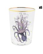 6 Verres cocktail Pieuvre transparents - 55cl