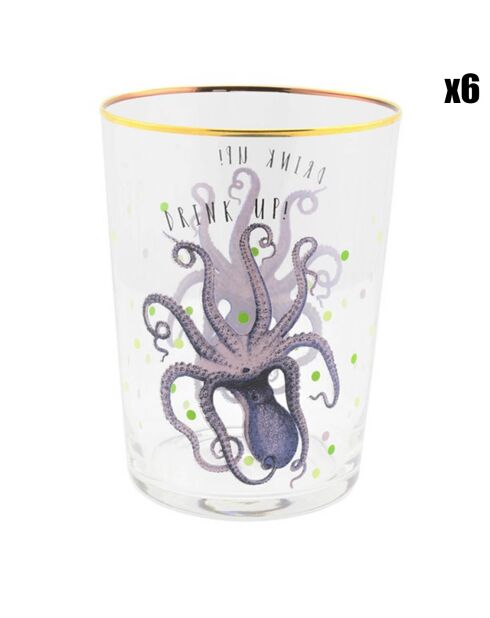 6 bicchieri da cocktail Octopus trasparenti - 55cl