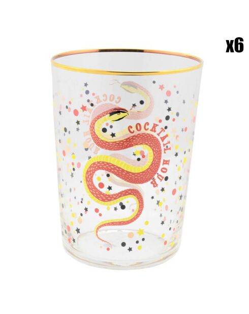 6 Verres cocktail Serpent transparents - 55cl
