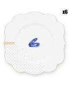 6 Assiettes dessert en Porcelaine Royal Yerseke blanches - D.23 cm