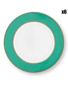 6 Assiettes dessert  en Porcelaine Pip Chique vertes -  D.23 cm