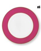 6 Assiettes à pain en Porcelaine Pip Chique roses - D.17 cm