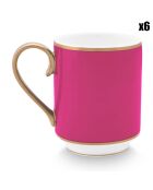 6 Petits mugs en Porcelaine Pip Chique  roses - 250ml