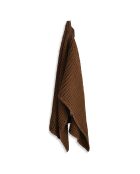 Serviette de bain gauffrée en Coton Bio marron - 130x50 cm