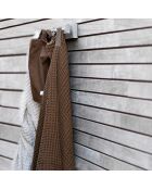 Serviette de bain gauffrée en Coton Bio marron - 130x50 cm