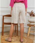Bermuda 100% Lin Alafolie beige