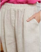 Bermuda 100% Lin Alafolie beige