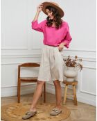 Bermuda 100% Lin Alafolie beige