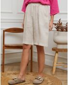 Bermuda 100% Lin Alafolie beige