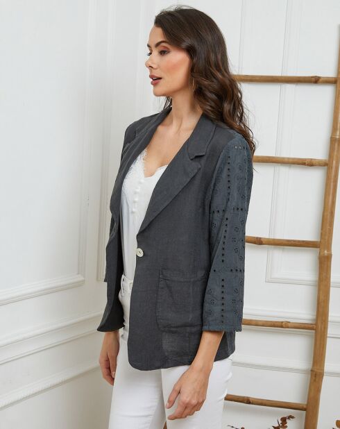 Veste en Lin & Coton Bocara carbone