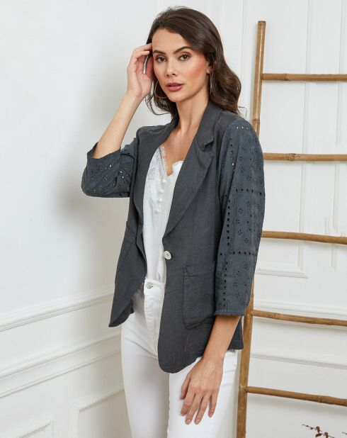 Veste en Lin & Coton Bocara carbone
