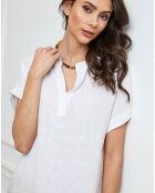 Robe 100% Lin Butella blanc/taupe