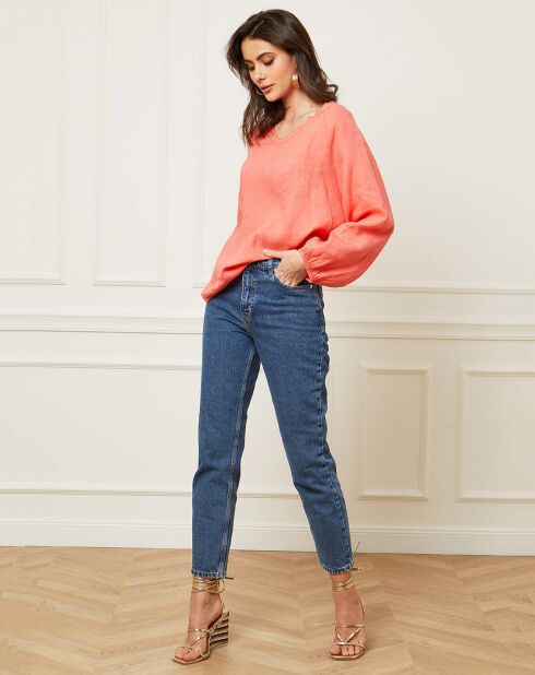 Blusa coral Celiane 100% lino