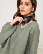 Blouse 100% Lin Celiane kaki