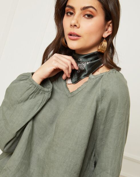 Blouse 100% Lin Celiane kaki