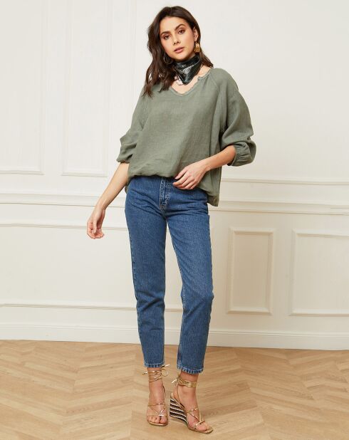 Blouse 100% Lin Celiane kaki