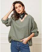 Blouse 100% Lin Celiane kaki