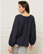Blouse 100% Lin Celiane marine