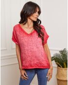 Top 100% Lin Fabioza framboise