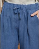 Pantalon 100% Lin Ferria bleu brut