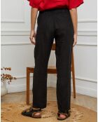 Pantalon 100% Lin Ferria noir
