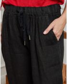 Pantalon 100% Lin Ferria noir