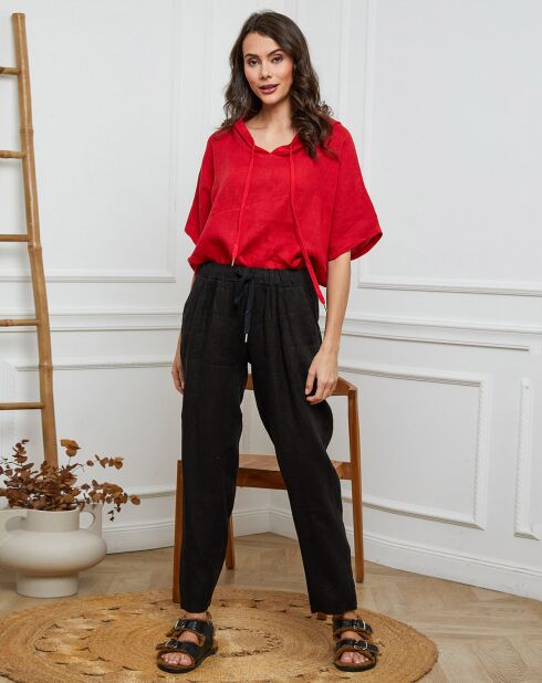 Pantalon 100% Lin Ferria noir