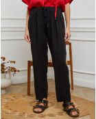 Pantalon 100% Lin Ferria noir