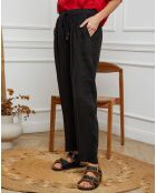 Pantalon 100% Lin Ferria noir