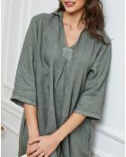Robe 100% Lin Folia kaki