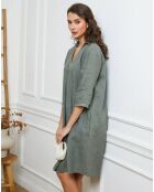Robe 100% Lin Folia kaki
