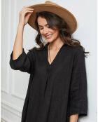 Robe 100% Lin Folia noire