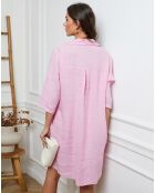 Robe 100% Lin Folia rose bonbon